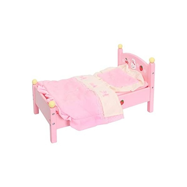 Berceau Rose En Bois Hello Kitty 44,5x29x25cm - Pour Poupon Et Poupee -  Accessoire