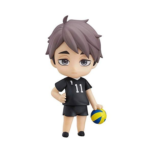 JJRPPFF Q Version Miya Osamu Figure, 3,9 Pouces Haikyuu Modèle de caractère, Multiples Accessoires Inclus Action Nendoroid Po