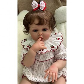 Poupées Reborn 24 Pouces 60CM Reborn Toddler Girl Doll Doux câlin Corps Yeux Bleus Vraie Vie bébé poupées pour Enfants Collec