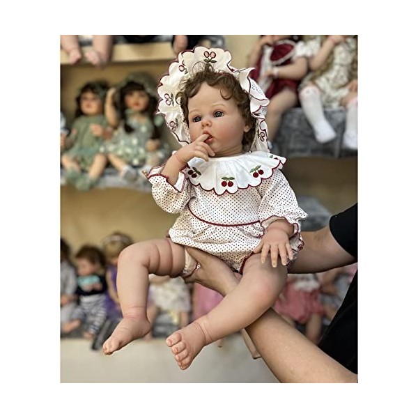 Poupées Reborn 24 Pouces 60CM Reborn Toddler Girl Doll Doux câlin Corps Yeux Bleus Vraie Vie bébé poupées pour Enfants Collec