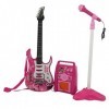 Guitare rock avec cordes en acier, amplificateurs, support réglable et microphone - Guitare rock pour enfants - Guitare enfan