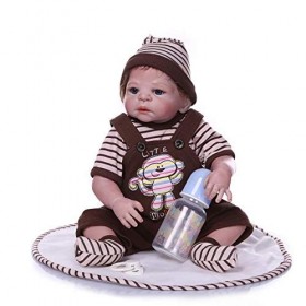 Reborn Baby Dolls, 46 Cm Full Silicone Simulation Rebirth Doll Illumination Éducative pour Enfants Cadeaux Accompagnés dans L