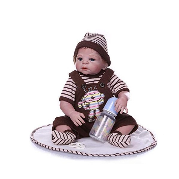 Reborn Baby Dolls, 46 Cm Full Silicone Simulation Rebirth Doll Illumination Éducative pour Enfants Cadeaux Accompagnés dans L