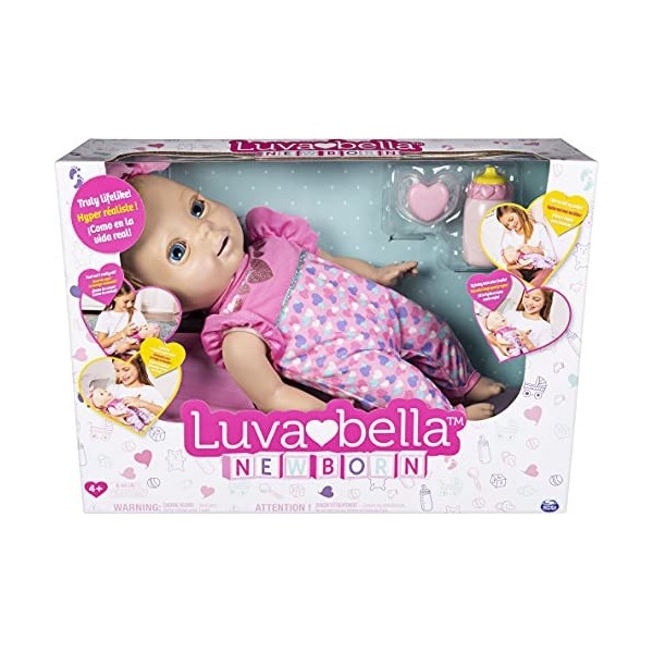 Luvabella Newborn, Cheveux Blonds, Poupée Interactive Aux Expressions et Mouvements Réalistes