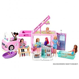 Barbie Combo Camping Car de avec Une poupée Voyage, Jouet Cadeau pour Enfant