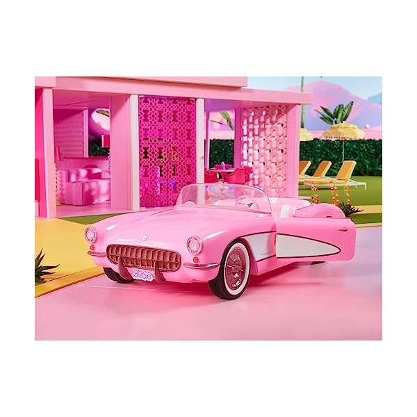 Barbie Le Film - Voiture Corvette Cabriolet Authentique Rose Vintage, Inspirée Du Film Barbie, À Collectionner, Jouet Enfant,