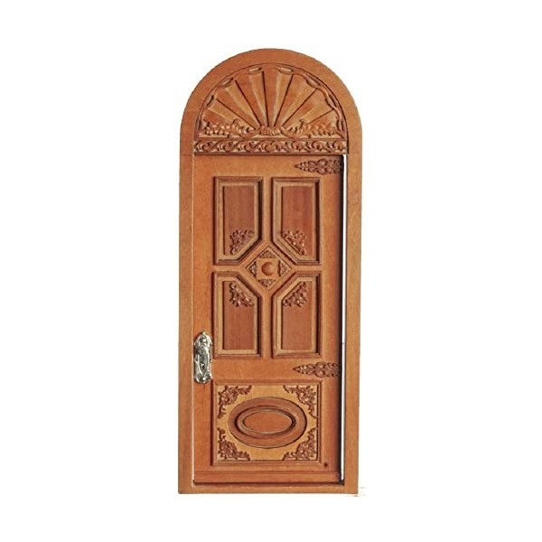 JBM Maison de poupée victorienne porte extérieure sculptée en noyer Accessoire 1:12