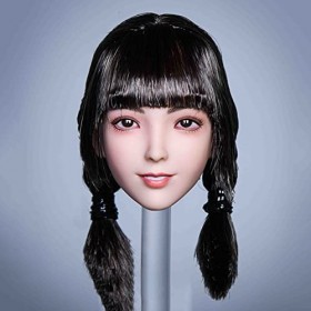 CNSMCWG Sculpture De Tête De Figurine Femme À Léchelle 1/6, Sculpture Tête De Fille Chan, YMT056, Tête De Poupée pour Figuri