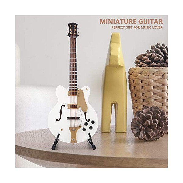 Guitare miniature en bois avec support et étui Mini instrument de