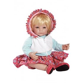 Adora Poupée blonde 50 cm, jupe rose fleurie