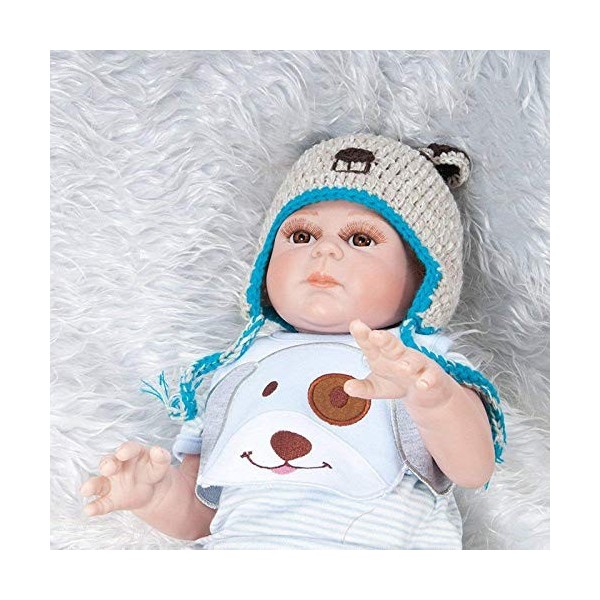 Reborn Baby Dolls, Simulation Baby 57cm Rebirth Doll Jouets pour Enfants en Silicone, 57cm, Nourrir Les poupées 57cm 