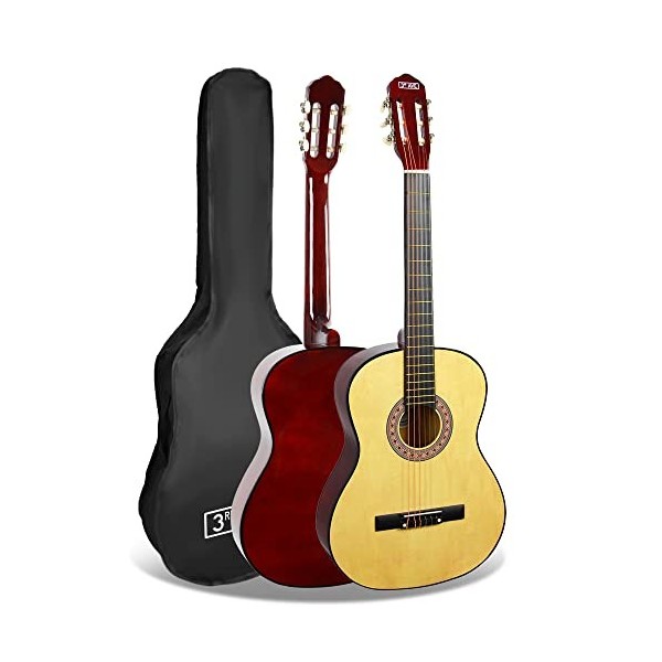 3rd Avenue Guitare Classique enfant Taille Junior 3/4 pour Débutants avec Cordes en Nylon et Housse de Transport – Naturel