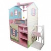 Teamson Kids Maison de poupée Dream Land nurserie Poupon 2 façades Bois Fille Rose TD-11460A