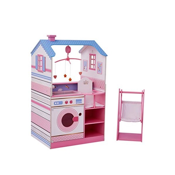 Teamson Kids Maison de poupée Dream Land nurserie Poupon 2 façades Bois Fille TD-11460W