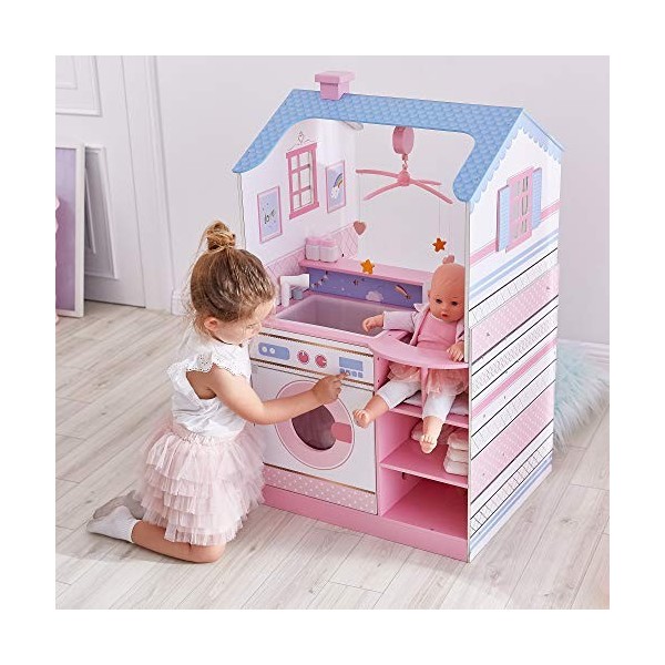 Teamson Kids Maison de poupée Dream Land nurserie Poupon 2 façades Bois Fille TD-11460W