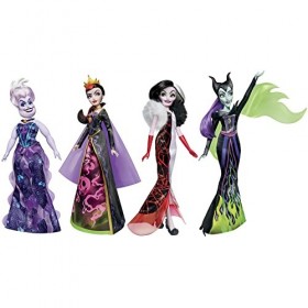 Disney Villains Collection Noire et Lumineuse, Pack de 4&nbsp;poupées mannequins, exclusivité Amazon