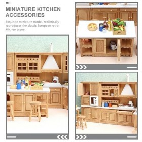 ibasenice 1 Ensemble De Meubles De Cuisine Miniatures pour Maison De Poupée Étagère en Bois Armoire Miniature en Bois Meubles