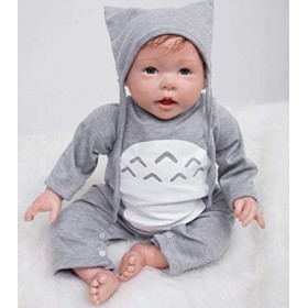 Poupée Reborn de Simulation en Plastique Souple en Silicone 22" pour Enfant de 3 Ans et Plus C01 