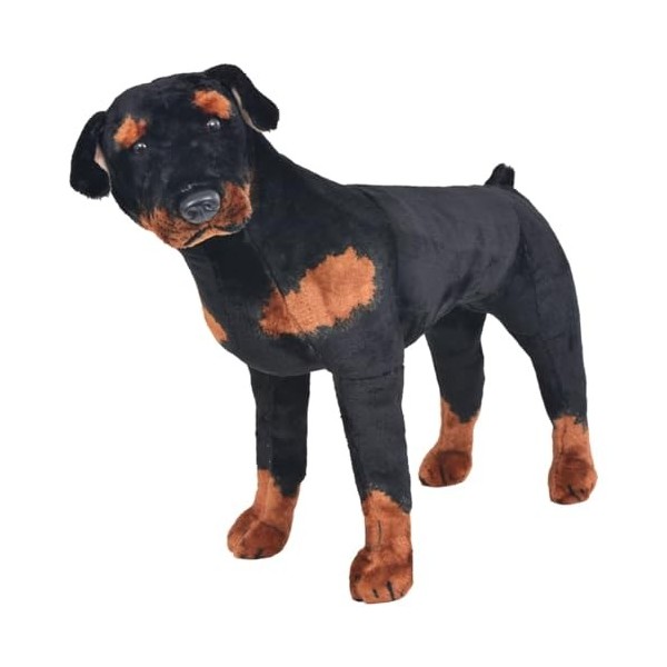 Homgoday Chien Rottweiler en Peluche debout Noir et Marron XXL Accessoires pour poupées, poupées en peluche