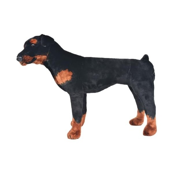 Homgoday Chien Rottweiler en Peluche debout Noir et Marron XXL Accessoires pour poupées, poupées en peluche