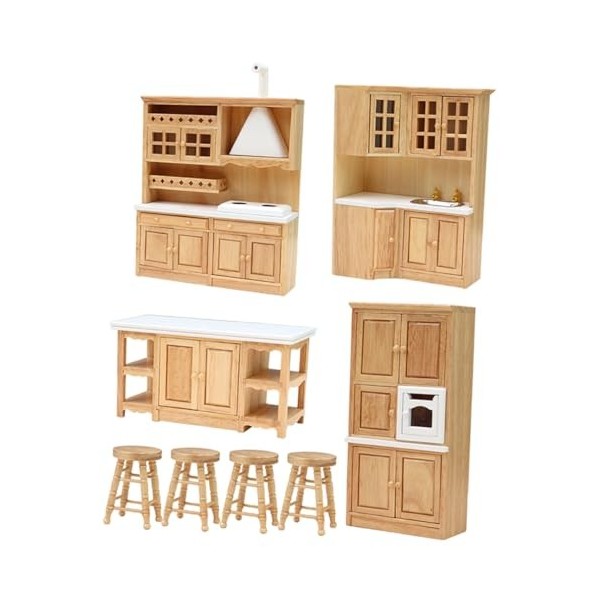 HOOTNEE 1 Ensemble Bois Naturel Pratique Drôle Amusant Meubles Miniature Prop Miniatures Maison De Poupée Cuisine Mini Décors