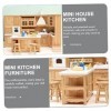 HOOTNEE 1 Ensemble Bois Naturel Pratique Drôle Amusant Meubles Miniature Prop Miniatures Maison De Poupée Cuisine Mini Décors