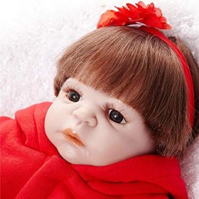 Réaliste Reborn Babies Aides à la mémoire Simulation Reborn Baby Poupée en Plastique Souple 22" pour Enfant de 3 Ans et Plus 