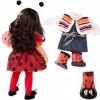 Gotz 1859088 Hannah Ladybug Poupée Debout avec Cheveux Longs Noirs et Yeux Gris Pierre 50 cm