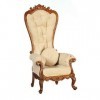 Melody Jane Maison de Poupées Crème Noyer Haut Bouton Dos Fauteuil JBM Meuble de Salon