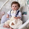 Reborn Baby Dolls Garçon 23 Pouces 57cm Poupée en Silicone Souple Poupées réalistes pour Tout-Petits avec Corps en Tissu Poup