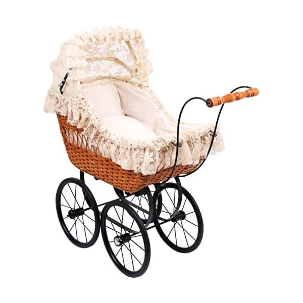 small foot 8773 Landeau de poupée "Cornelia" en bois, toit mobile et accessoires inclus oreiller et couverture , à partir de