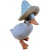 Generisch 1 canard avec chapeau champignon 17 x 10 cm - Canard domestique - Volaille - Figurine animale - Décoration - SRBG H