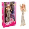 Barbie Le Film - Barbie Poupée Mannequin Articulée En Combinaison Bustier Disco Dorée, Avec Boucles Brillantes, Talons Dorés 