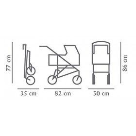 Götz- Gotz Landau pour poupées Bleu à Pois, 3402055, Coloris Assortis