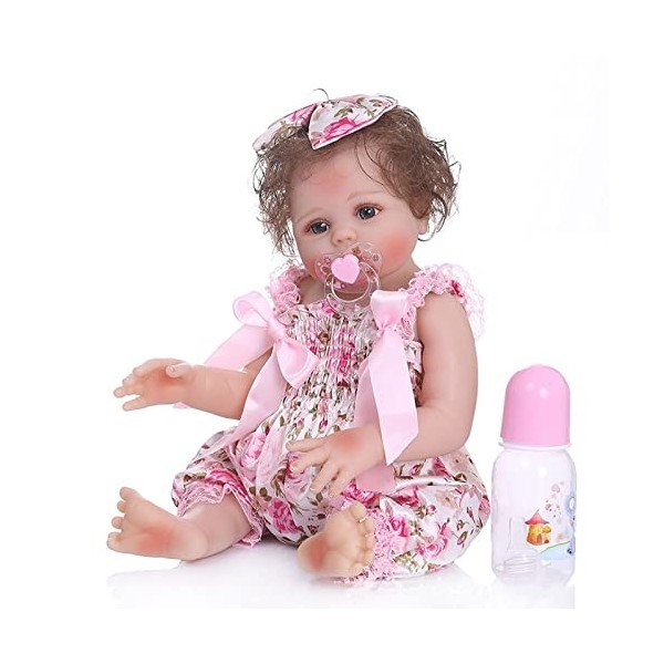 Poupées Bébé Reborn, Corps en Silicone Souple De 48 Cm, Poupées Et Robe De Bébé Fille, Joli Modèle De Poupée, Accessoires De 