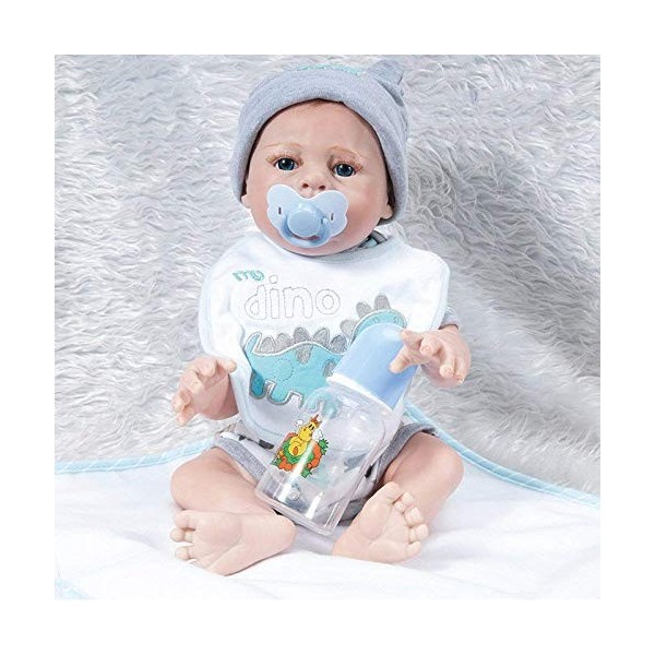 Reborn Baby Dolls, Simulation Baby 57cm Rebirth Doll Jouets pour Enfants en Silicone, 57cm, Nourrir Les poupées 57cm 