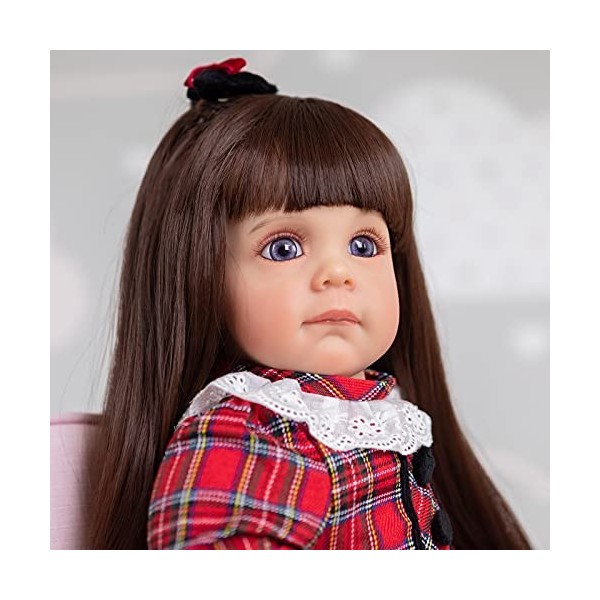 60 cm Reborn bébé poupées réaliste Enfant en Bas âge Fille poupées avec des Membres complets Doux Tissu Corps coloré Robe Cad