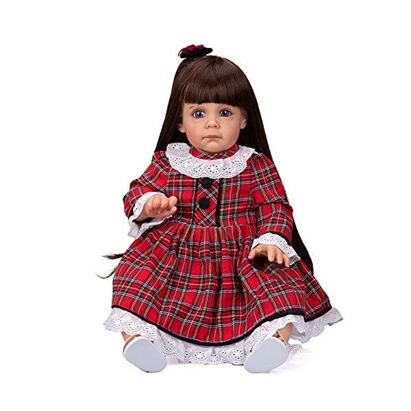 60 cm Reborn bébé poupées réaliste Enfant en Bas âge Fille poupées avec des Membres complets Doux Tissu Corps coloré Robe Cad