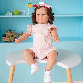 24 Pouces Reborn Toddler Dolls Réalistes Silicone Poupées Doux Vinyle Lesté Corps Bébé Poupées Réel avec Visage Souriant Rebo