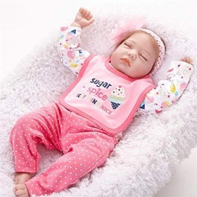 Reborn Baby Dolls Aides à la mémoire Simulation Baby Doll Reborn Doll 22"Fait à la Main pour Enfant de 3 Ans et Plus Jouets 