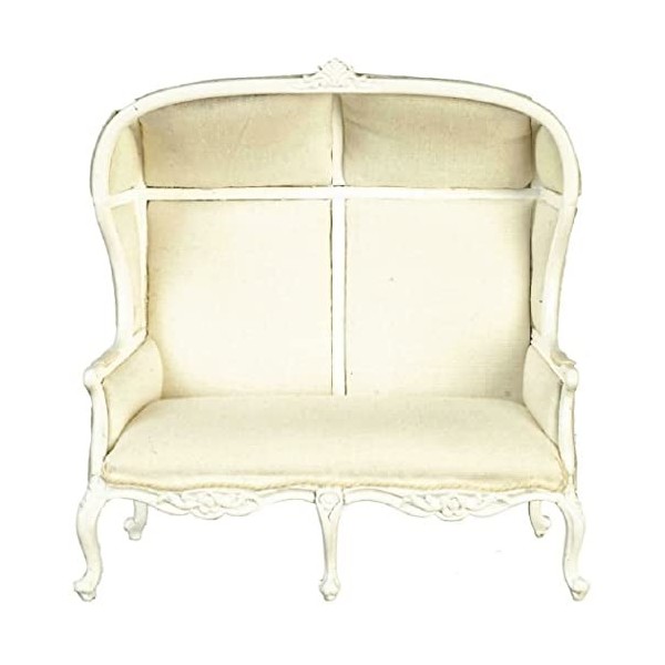 Melody Jane JBM Chaise de maison de poupées médiévale double porte miniature 1:12 Blanc