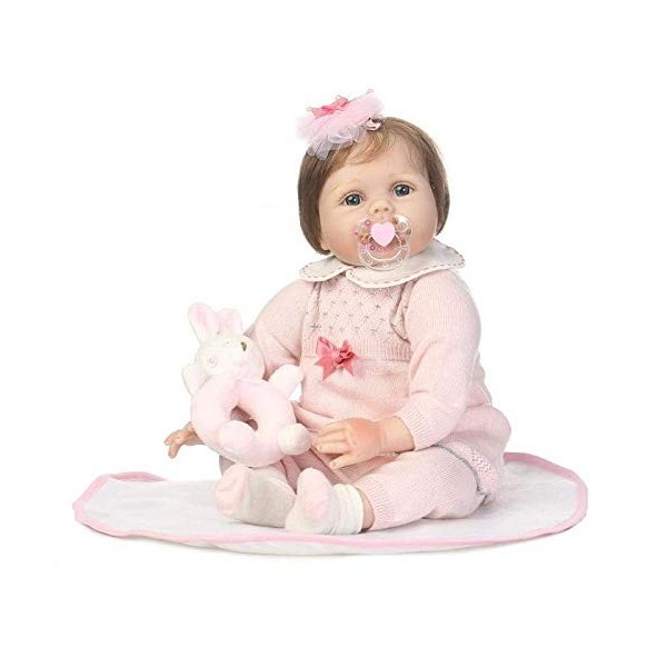 Reborn Baby Dolls, Reborn Baby Doll Simulation 22 Pouces / 55 Cm Membres Corps en Tissu De Silicone Jouets pour Enfants Cadea