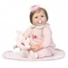 Reborn Baby Dolls, Reborn Baby Doll Simulation 22 Pouces / 55 Cm Membres Corps en Tissu De Silicone Jouets pour Enfants Cadea