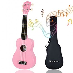 Hua Wind Soprano ukulélé 21 pouces ukulélé pour débutants, enfants guitare quatre cordes ukulélé pour enfants en bois avec le