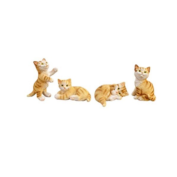 4pcs figurines de chat miniatures résine mini kitty figure sculpture animaux personnages jouets ensemble de jeu fée jardin st