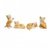 4pcs figurines de chat miniatures résine mini kitty figure sculpture animaux personnages jouets ensemble de jeu fée jardin st