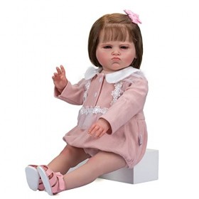 Adorables poupées bébé Reborn 24 Pouces 60cm poupées réalistes pour Tout-Petits avec Visage en colère poupée en Silicone au C