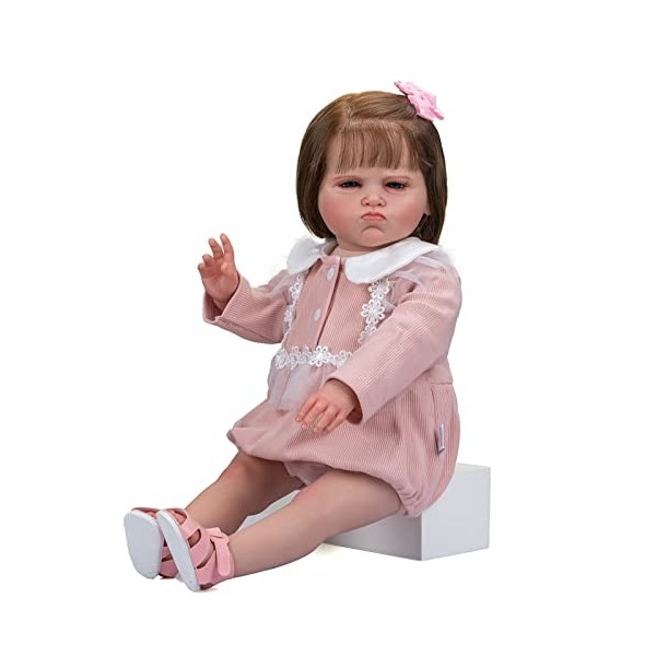 Adorables poupées bébé Reborn 24 Pouces 60cm poupées réalistes pour Tout-Petits avec Visage en colère poupée en Silicone au C