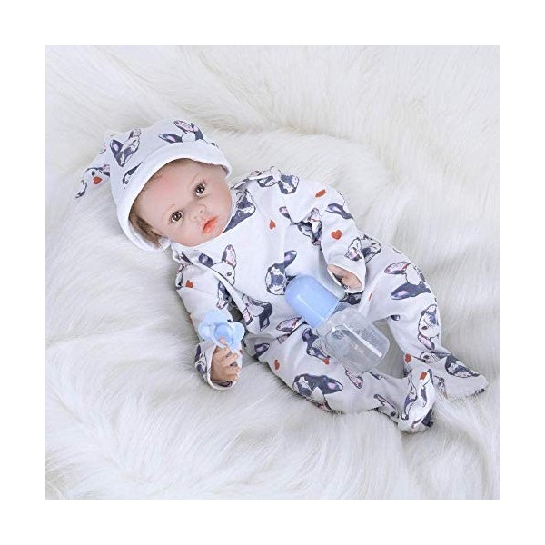 Reborn Baby Dolls Aides à la mémoire Simulation Baby Doll Reborn Doll 22"Fait à la Main pour Enfant de 3 Ans et Plus Jouets 