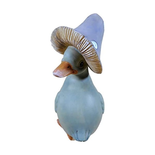 Generisch 1 canard avec chapeau champignon 17 x 10 cm - Canard domestique - Volaille - Figurine animale - Décoration - SRBG H